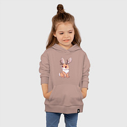 Толстовка детская хлопковая Кролик с рожками - кролик олень, цвет: пыльно-розовый — фото 2