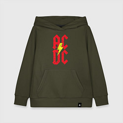 Толстовка детская хлопковая AC DC logo, цвет: хаки