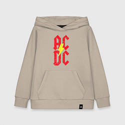 Толстовка детская хлопковая AC DC logo, цвет: миндальный