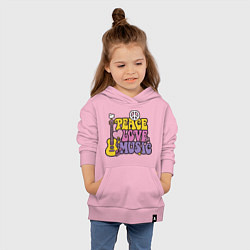 Толстовка детская хлопковая Мир любовь и музыка, цвет: светло-розовый — фото 2