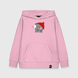 Детская толстовка-худи Игра в снежки - серый котик