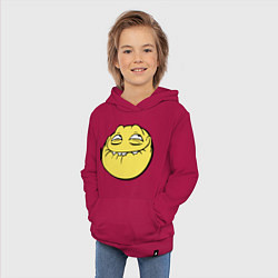Толстовка детская хлопковая Smiley trollface, цвет: маджента — фото 2