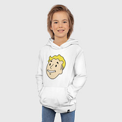 Толстовка детская хлопковая Vault boy head, цвет: белый — фото 2