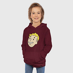 Толстовка детская хлопковая Vault boy head, цвет: меланж-бордовый — фото 2