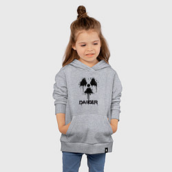Толстовка детская хлопковая Danger radiation symbol, цвет: меланж — фото 2