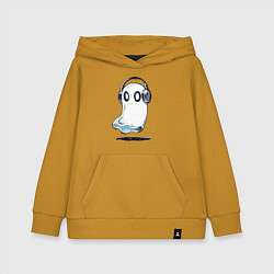 Детская толстовка-худи Прикольный призрак в наушниках