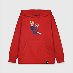 Толстовка детская хлопковая Messi Barcelona, цвет: красный