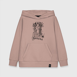 Детская толстовка-худи Эмилия в венке из летних цветов