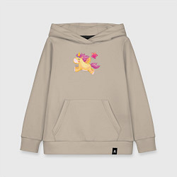 Детская толстовка-худи Единорог с шариком в виде сердечка