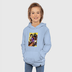 Толстовка детская хлопковая Джотаро Куджо - JoJo Bizarre Adventure, цвет: мягкое небо — фото 2