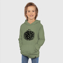 Толстовка детская хлопковая Гранат в разрезе скетч, цвет: авокадо — фото 2