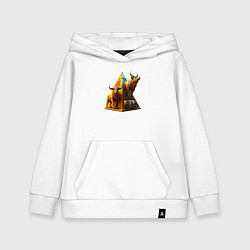 Детская толстовка-худи Бык на фоне пирамиды