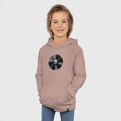 Толстовка детская хлопковая Виниловая пластинка с бомбочкой, цвет: пыльно-розовый — фото 2