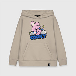 Толстовка детская хлопковая Cooky BT21 Jungkook, цвет: миндальный