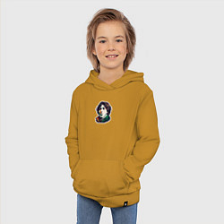 Толстовка детская хлопковая Оскар Уайльд арт, цвет: горчичный — фото 2