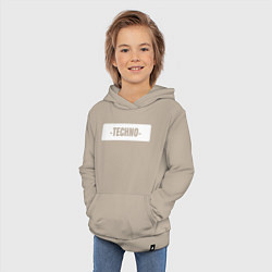 Толстовка детская хлопковая Техно рамка минимализм, цвет: миндальный — фото 2
