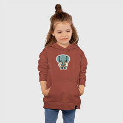 Толстовка детская хлопковая Слоник в футболке, цвет: кирпичный — фото 2
