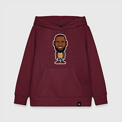 Толстовка детская хлопковая Lakers - James, цвет: меланж-бордовый