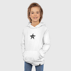 Толстовка детская хлопковая Черная звезда, цвет: белый — фото 2
