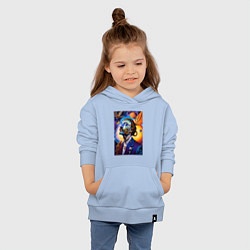 Толстовка детская хлопковая Портрет Сальвадора Дали, цвет: мягкое небо — фото 2