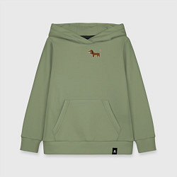 Толстовка детская хлопковая Мультяшная такса, цвет: авокадо