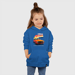 Толстовка детская хлопковая Маслкар Chevrolet Camaro SS 1968 года, цвет: синий — фото 2