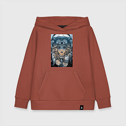 Детская толстовка-худи Девушка волчица