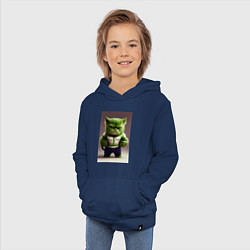 Толстовка детская хлопковая Злой котик, цвет: тёмно-синий — фото 2