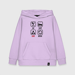 Детская толстовка-худи Eat - sleep - Zelda - repeat