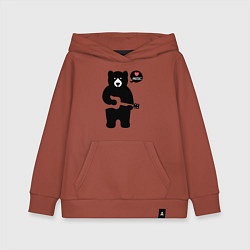 Детская толстовка-худи Мишка любит музыку