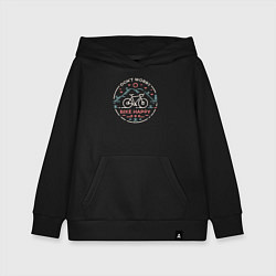 Толстовка детская хлопковая Dont worry bike happy, цвет: черный
