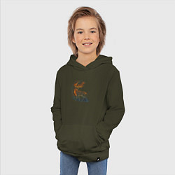 Толстовка детская хлопковая Пылающий олень, цвет: хаки — фото 2