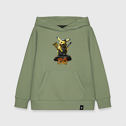 Детская толстовка-худи Пикачу рокер с гитарой