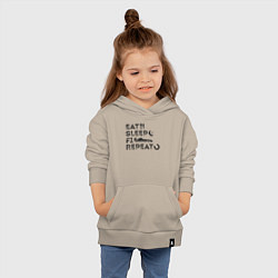 Толстовка детская хлопковая Eat sleep F1, цвет: миндальный — фото 2