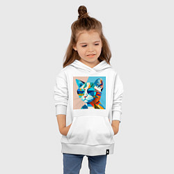 Толстовка детская хлопковая Кот в темных очках Пикассо, цвет: белый — фото 2