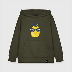 Толстовка детская хлопковая Солнечный ананас, цвет: хаки
