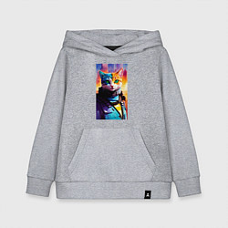 Детская толстовка-худи Забавный котик - киберпанк
