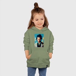 Толстовка детская хлопковая Джонни Депп - суровый взгляд, цвет: авокадо — фото 2