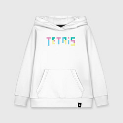 Детская толстовка-худи Тетрис надпись из блоков
