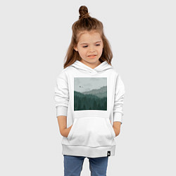 Толстовка детская хлопковая Туманные холмы и лес, цвет: белый — фото 2