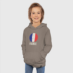 Толстовка детская хлопковая Футбол Франции, цвет: утренний латте — фото 2