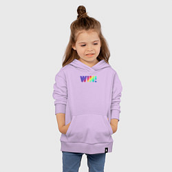 Толстовка детская хлопковая Разноцветная надпись win, цвет: лаванда — фото 2