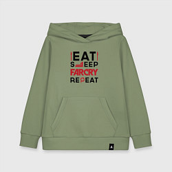 Детская толстовка-худи Надпись: eat sleep Far Cry repeat