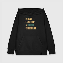 Детская толстовка-худи Eat sleep judo