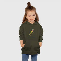 Толстовка детская хлопковая Попугай на ветке, цвет: хаки — фото 2