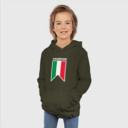 Толстовка детская хлопковая Италия чемпион, цвет: хаки — фото 2