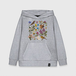Детская толстовка-худи Цветение и птички