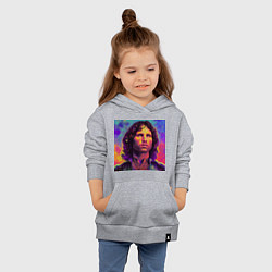 Толстовка детская хлопковая Jim Morrison Strange colors Art, цвет: меланж — фото 2