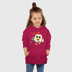 Толстовка детская хлопковая Chicken Gun злой, цвет: маджента — фото 2