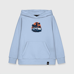 Детская толстовка-худи Порше, пальмы и закат